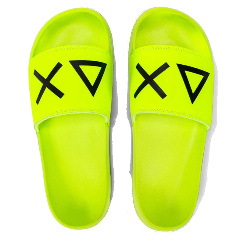 Ciabatte da Uomo SUN68 Linea Slippers Logo Colore Giallo Fluo - X35102