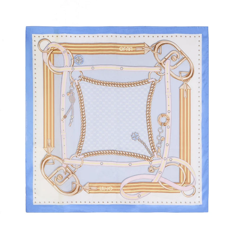 Foulard Donna 120 x 120 cm LIU JO Better Blu con Logo