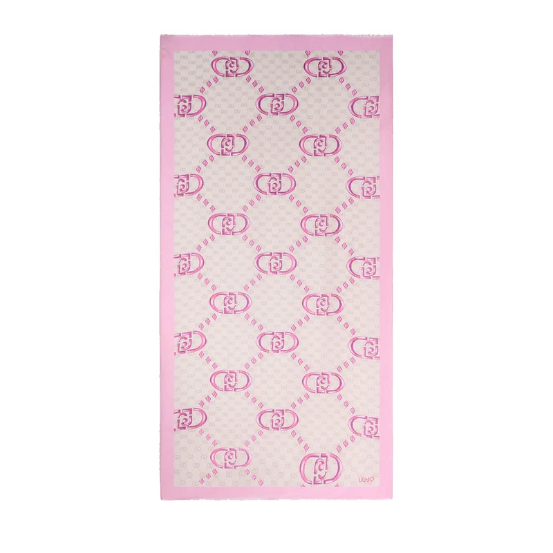 Stola Donna 90 x 180 cm LIU JO in Modal Rosa con Logo