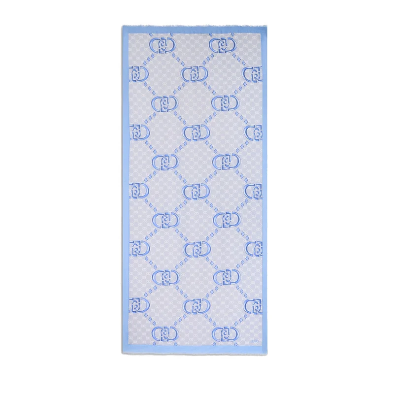 Stola Donna 90 x 180 cm LIU JO in Modal Azzurro con Logo