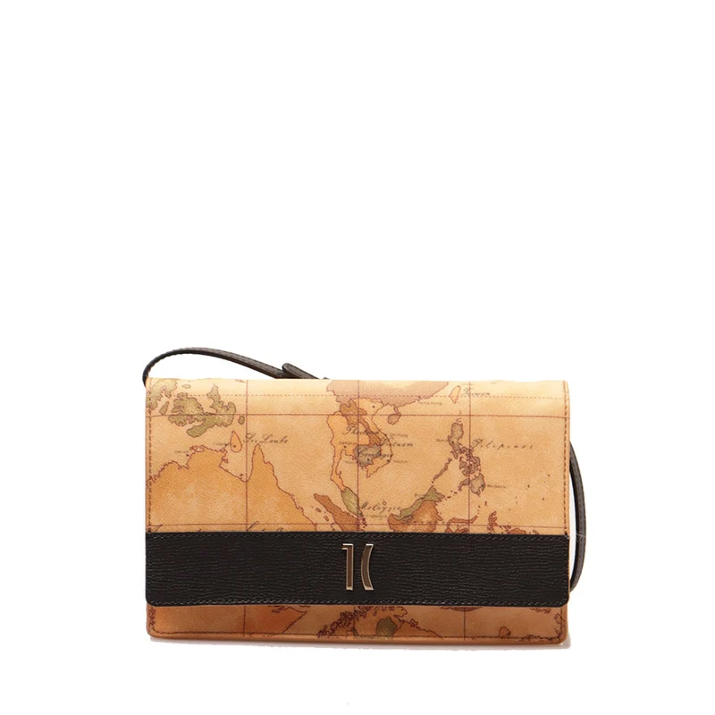 Clutch a Tracolla con Pattina 1A Classe Alviero Martini linea Heritage Geo colore Geo Classic e Nero PO40