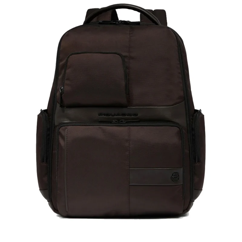 Zaino PIQUADRO porta Pc 15,6" in Tessuto e Pelle Colore Testa Moro Linea Wollem - CA6239W129BM