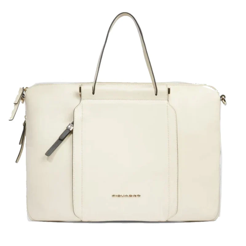 Borsa Donna da Lavoro PIQUADRO linea Circle in Pelle Colore Bianco - CA4021W92