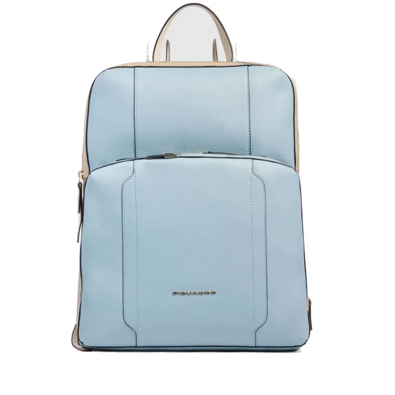 Zaino Donna PIQUADRO con Porta Pc 15,6" in Pelle Colore Azzurro - Beige Linea Circle - CA6216W92