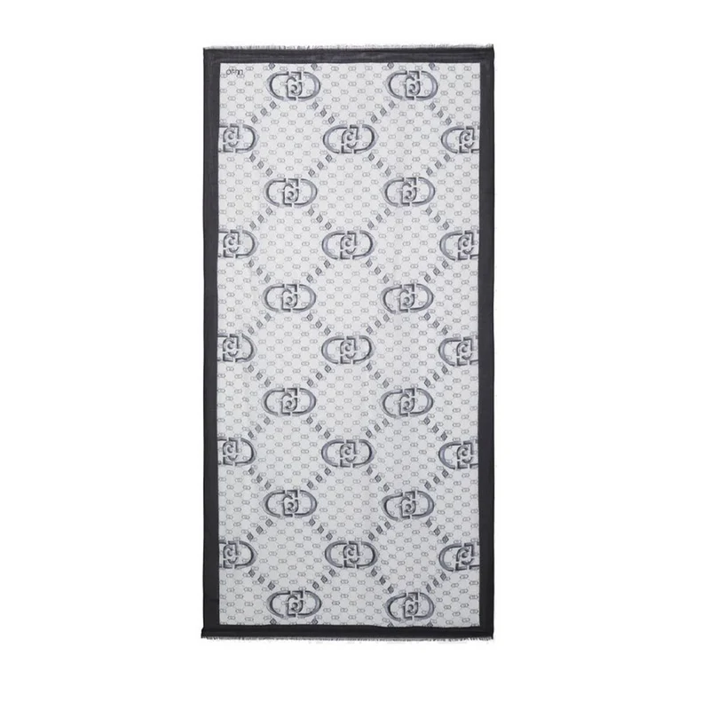 Stola Donna 90 x 180 cm LIU JO in Modal Nero con Logo