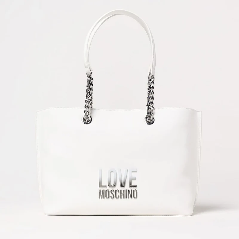 Shopping Bad LOVE MOSCHINO Bianca con Logo Lettering Sfumato