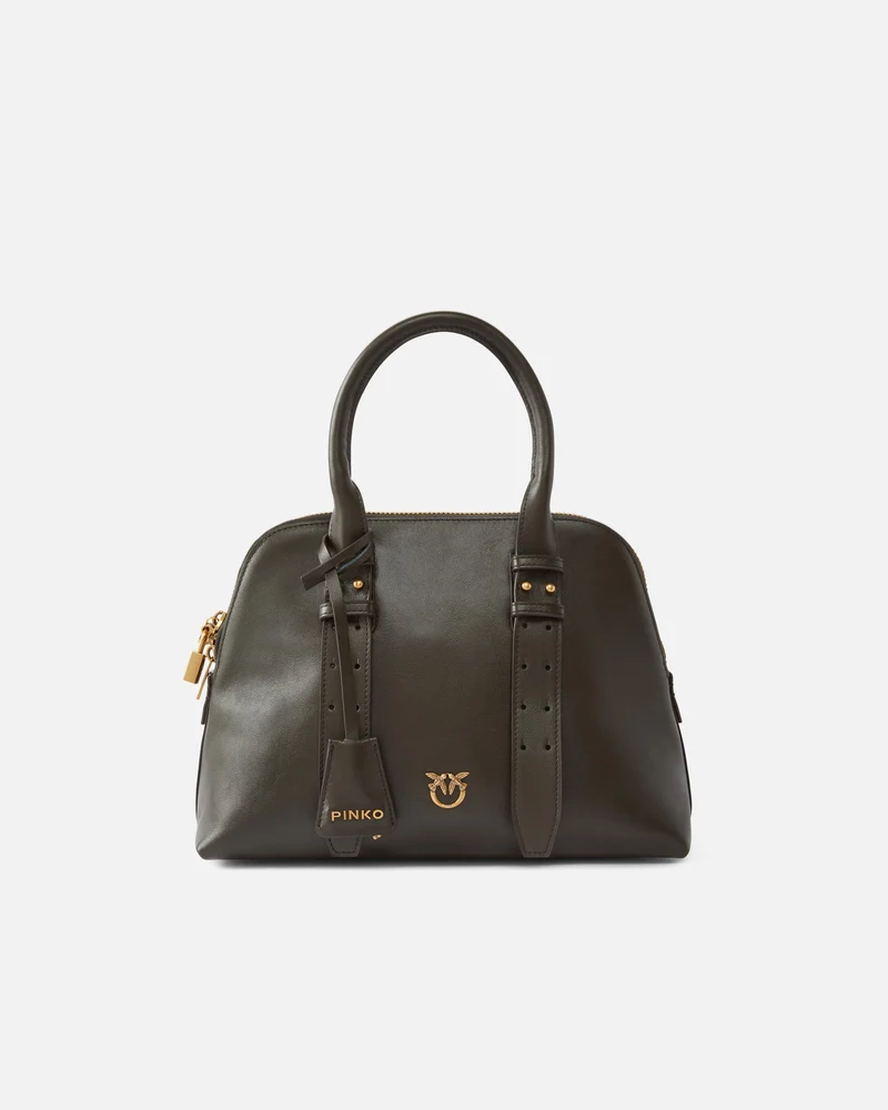 PINKO BOWLING BAG MEDIUM VITELLO MOR
