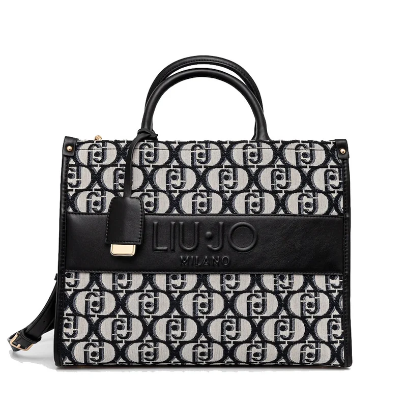 Borsa Donna a Mano Large LIU JO Better in Tessuto Jacquard Nero