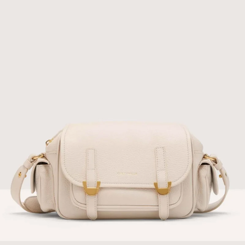 Borsa Donna a Tracolla COCCINELLE in Pelle Colore Lambskin White linea Campus Small