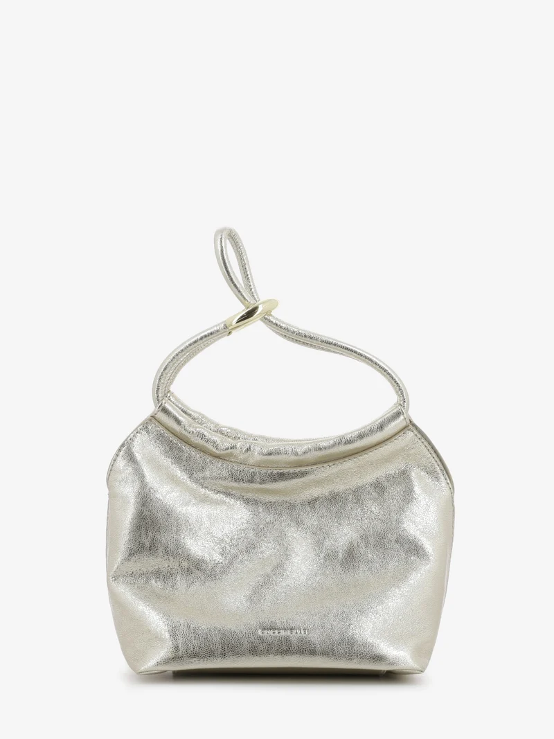 Handbag smooth leather pale gold