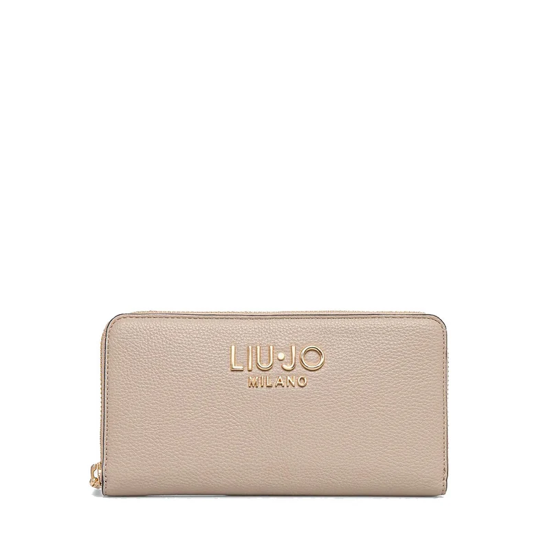 Portafoglio Donna Zip Around LIU JO Effetto Bottalato Beige