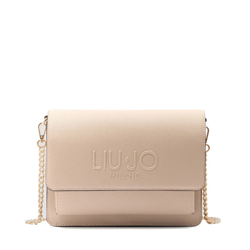 Borsa a Tracolla LIU JO con Logo in Rilievo Beige