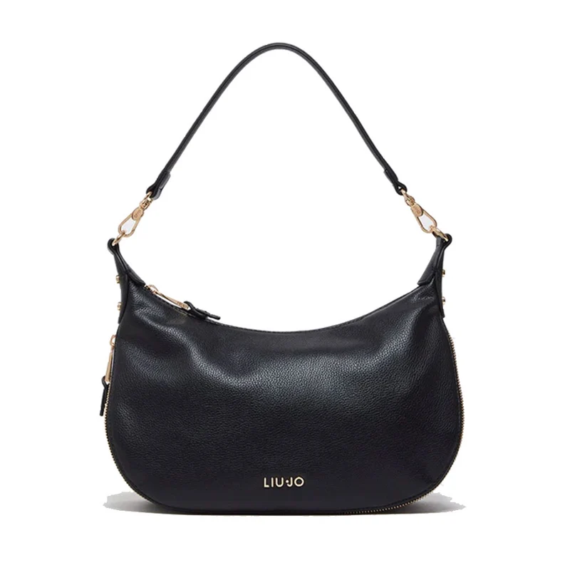 Hobo Bag Media con Tracolla LIU JO Better effetto Bottalato Nera