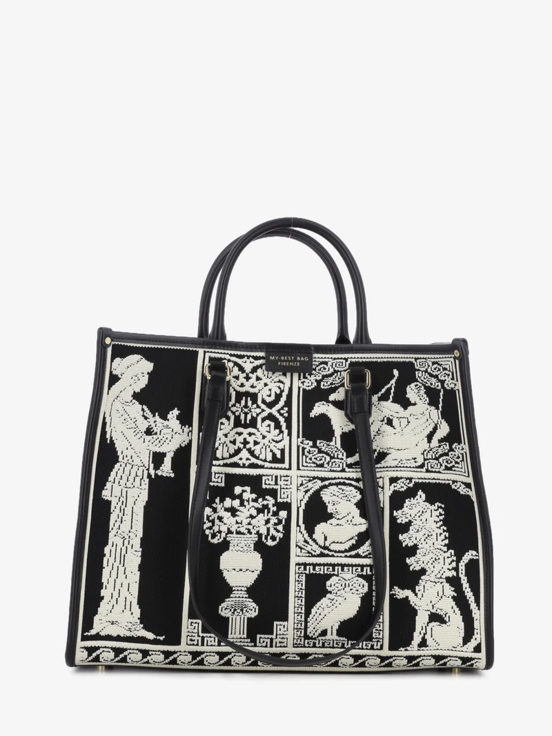 Borsa Atena Agora large black / white