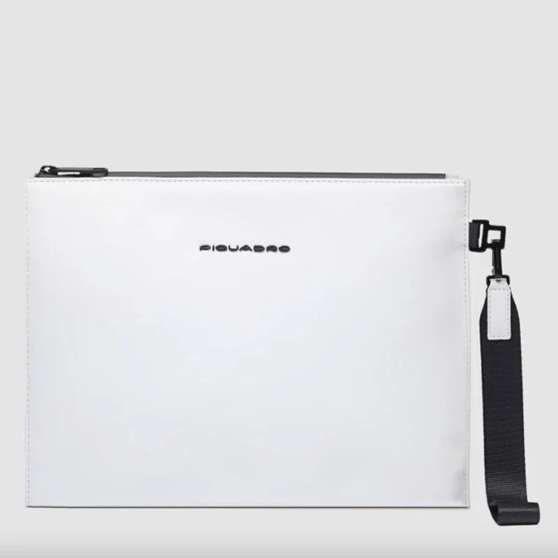 Pochette PIQUADRO in Tessuto Gommato colore Bianco Linea Corner 2.0 - AC6368C2OW