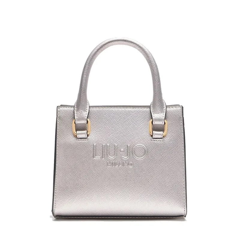Borsa Donna a Mano Mini LIU JO con Logo in Rilievo Silver