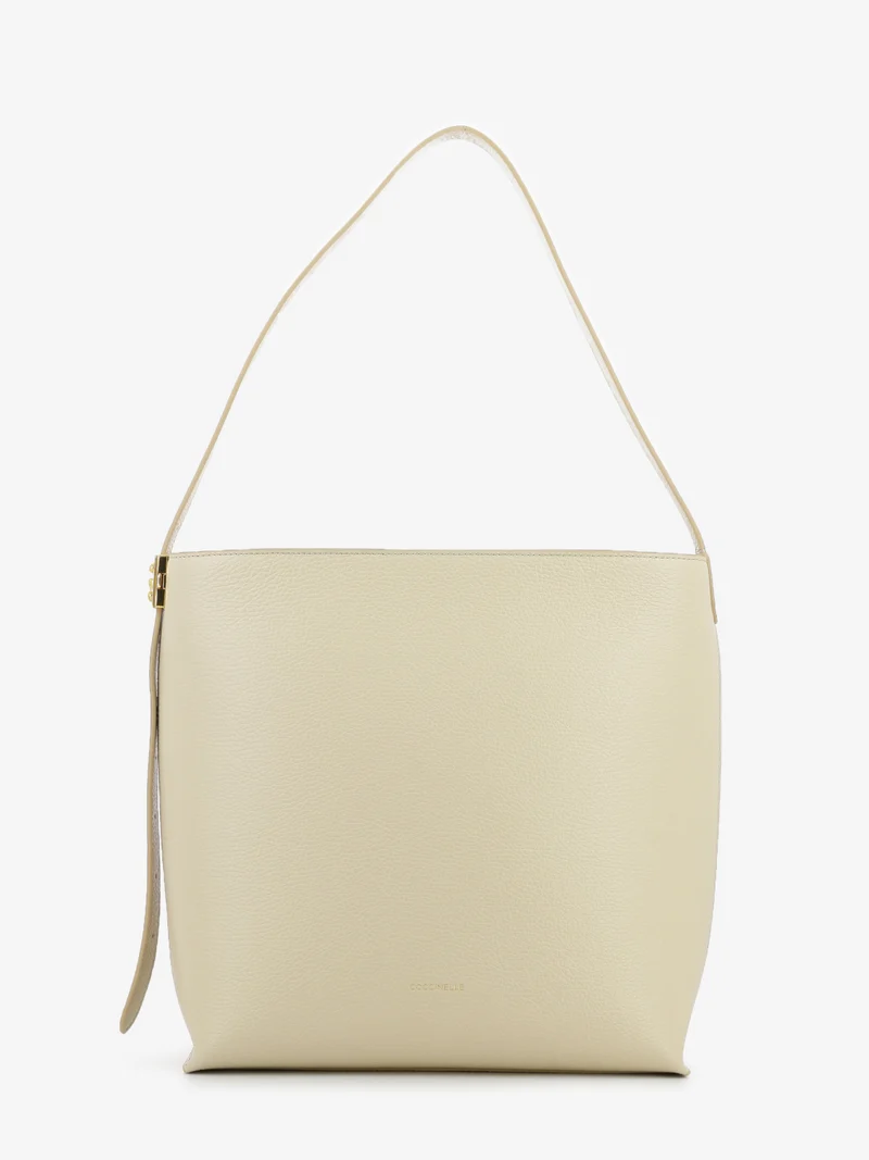 Handbag grained leather sandshell