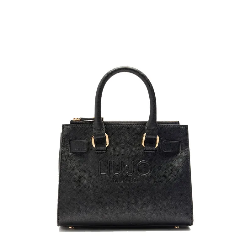 Borsa Donna a Mano LIU JO con Logo in Rilievo Nero