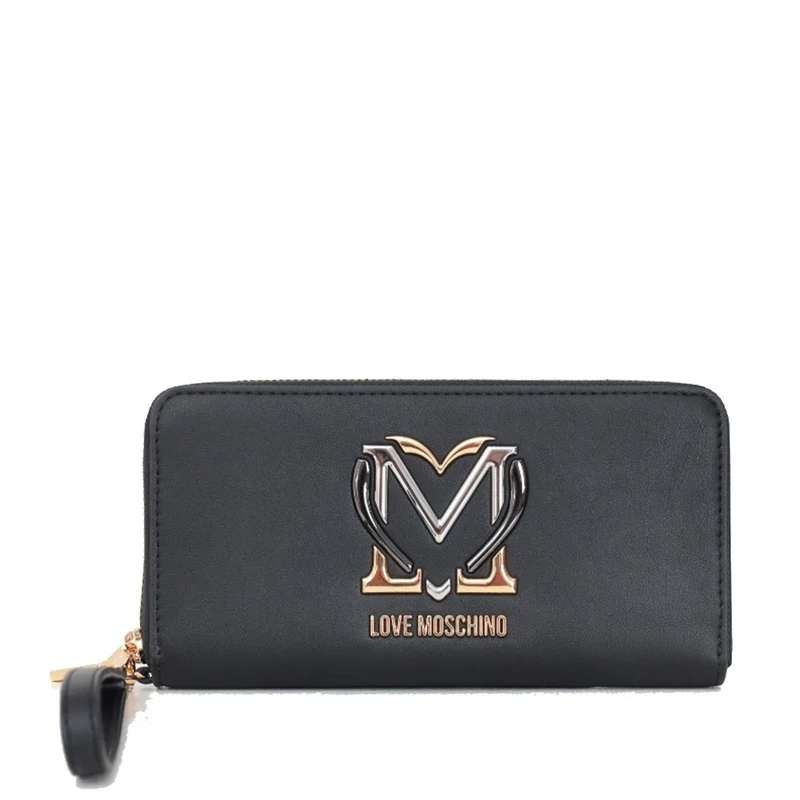 Portafoglio Donna Zip Around LOVE MOSCHINO linea Colorful Heart Nero