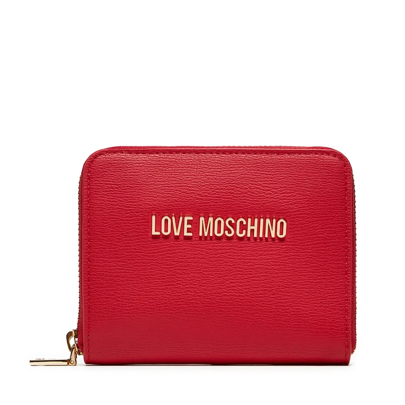 Portafoglio Donna Piccolo Zip Around LOVE MOSCHINO Effetto Goffrato Rosso