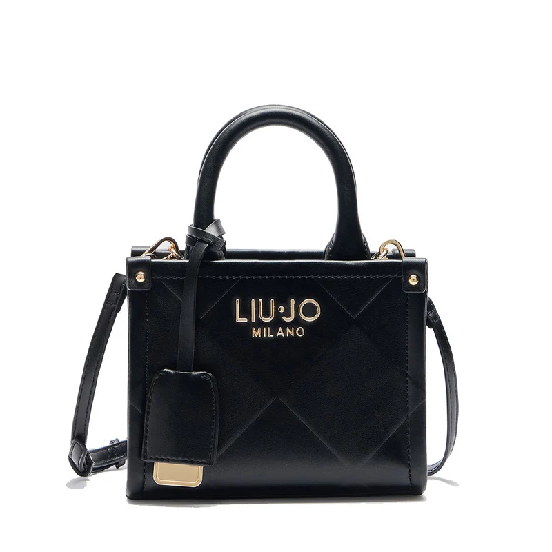Borsa Donna a Mano Mini LIU JO Better con Motivo a Rombi Nero