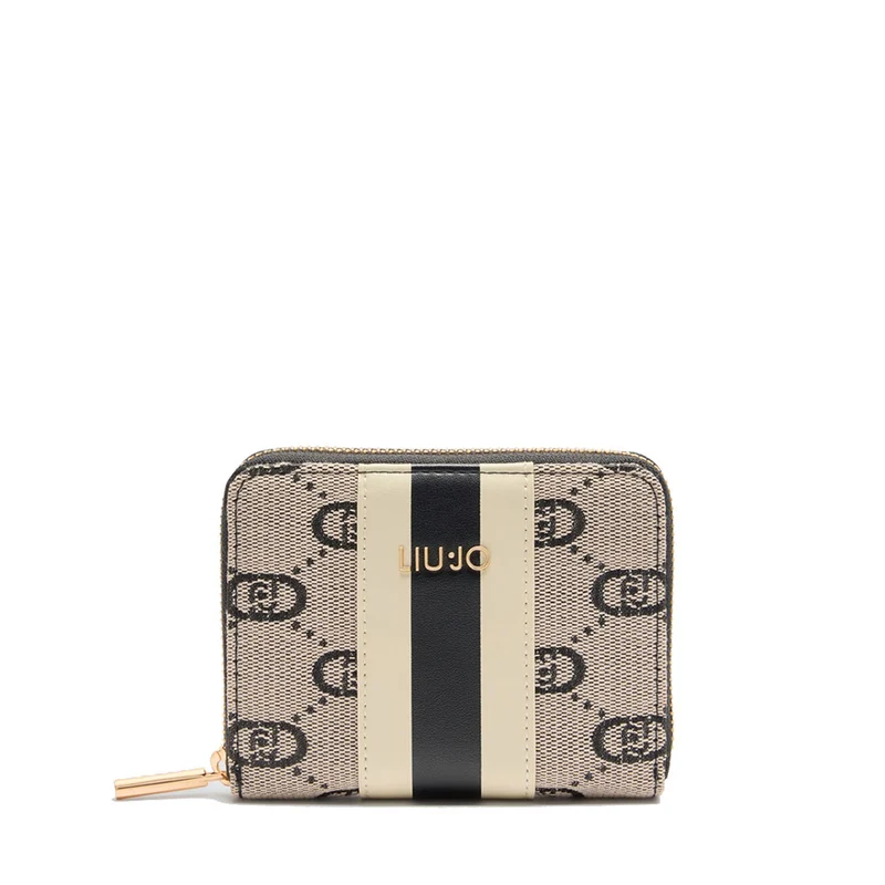 Portafoglio Piccolo Zip Around LIU JO Jacquard Nero