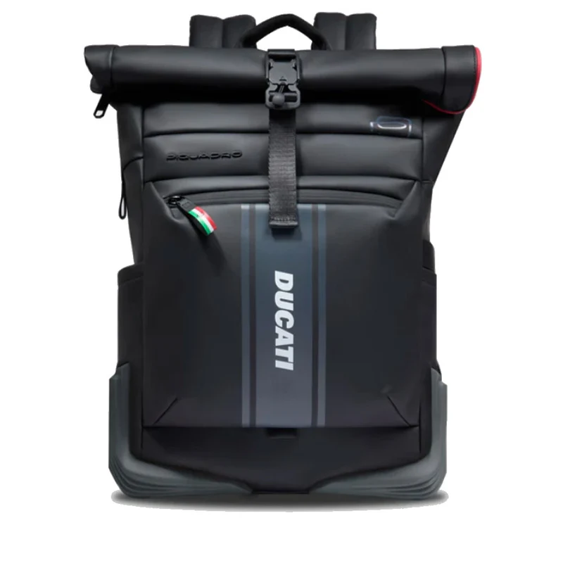 Zaino PIQUADRO per Ducati Roll Top in Tessuto Gommato colore Nero Linea Corner - CA6291C2OWD