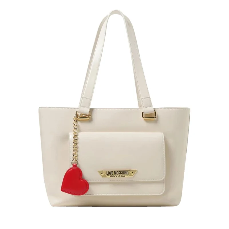 Shopping Bag LOVE MOSCHINO linea Made With Love Avorio