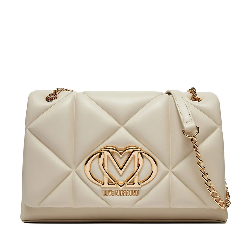 Borsa a Spalla e a Tracolla Trapuntata LOVE MOSCHINO linea Embossed Avorio