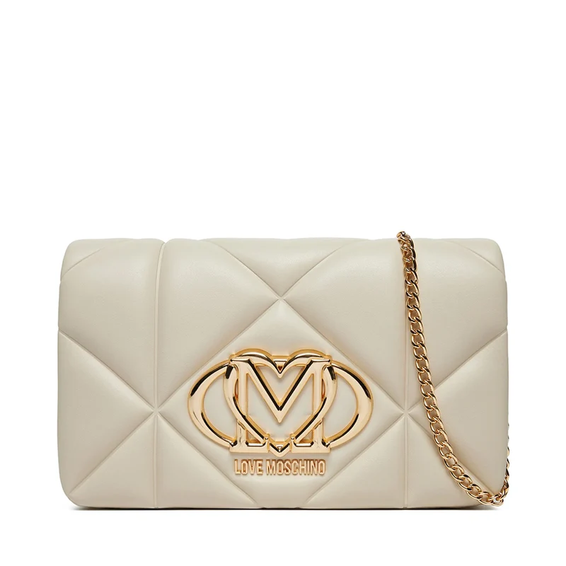Clutch Trapuntata con Tracolla LOVE MOSCHINO linea Embossed Avorio