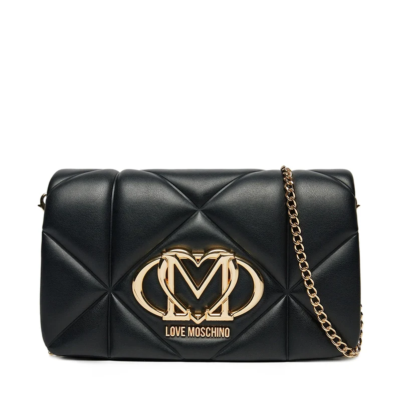 Clutch Trapuntata con Tracolla LOVE MOSCHINO linea Embossed Nero