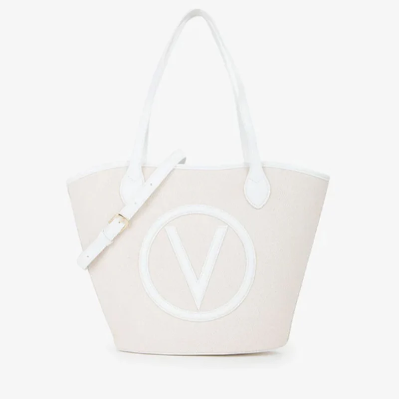Borsa Donna a Spalla VALENTINO BAGS linea Covent Colore Natural - Bianco