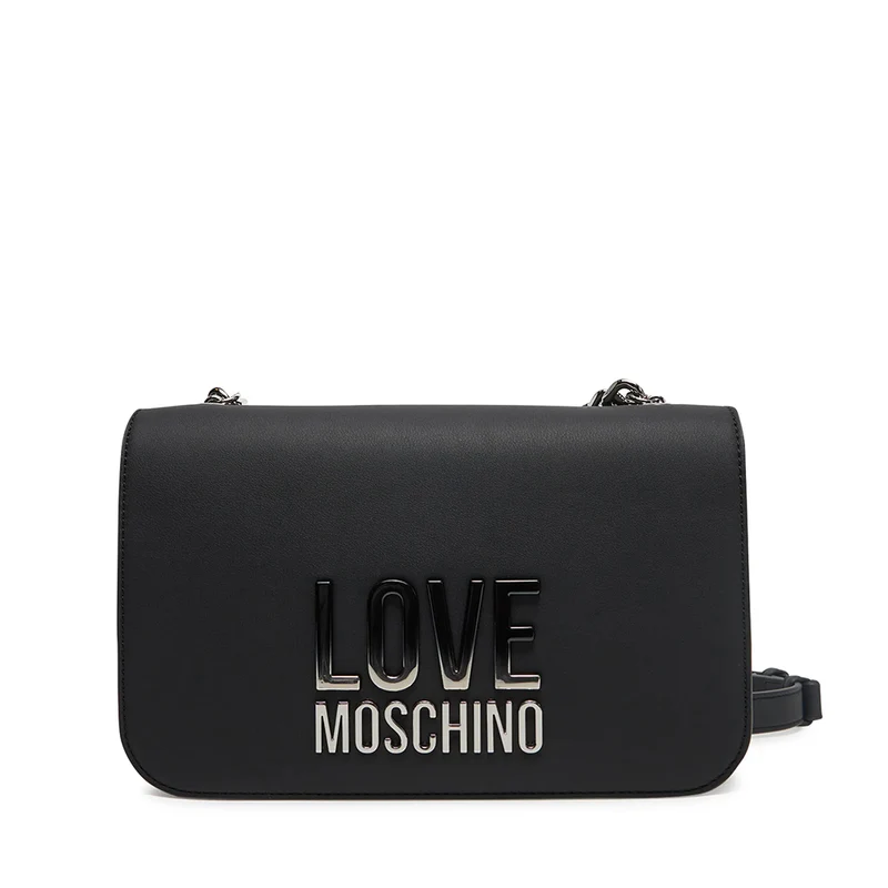 Borsa Donna a Spalla LOVE MOSCHINO Nera con Logo Lettering Sfumato