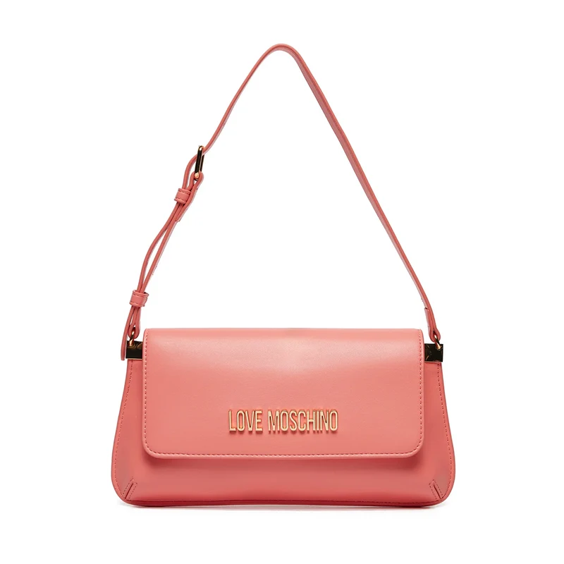 Borsa Piatta a Spalla LOVE MOSCHINO linea Lettering Logo color Corallo