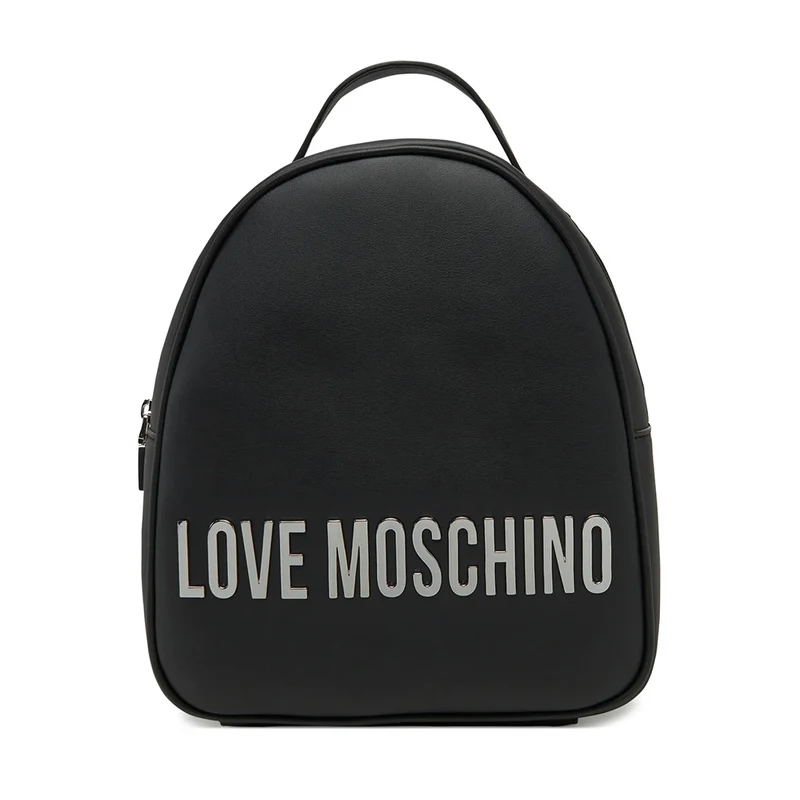 Zaino Donna Small LOVE MOSCHINO linea Maxi Lettering Nero e Nikel