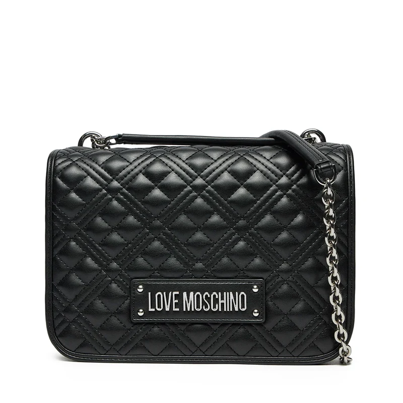 Borsa Donna a Spalla e Tracolla LOVE MOSCHINO linea Quilted Nero e Nikel