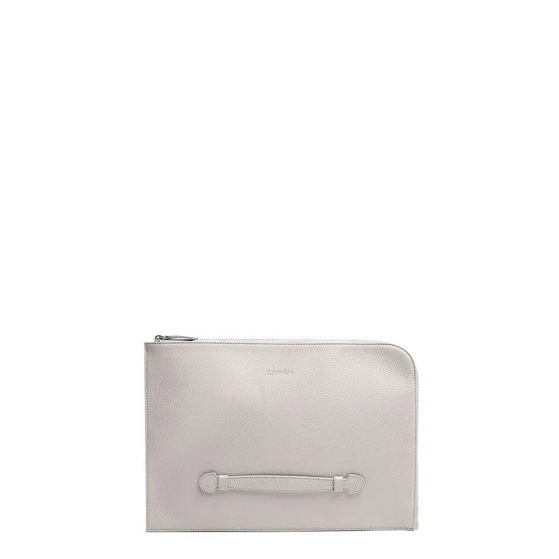 LIGHT GREY LEATHER PORTFOLIO