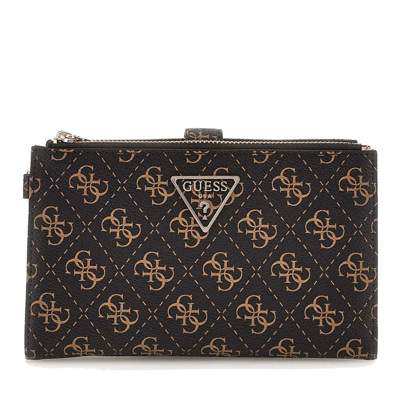 Pochette Donna Portacarte e Portatelefono GUESS linea Laurel Colore Brown Logo