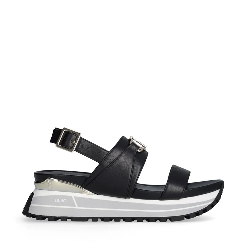 Sandali Donna LIU JO Maxi Wonder Sandal 30 in Pelle Nera
