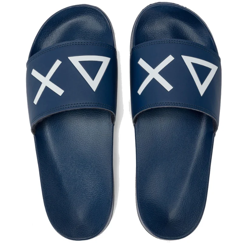 Ciabatte da Uomo SUN68 Linea Slippers Logo Colore Navy Blue - X35102