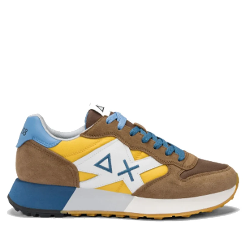 Scarpe Uomo Sun68 Sneakers Jaki 2.0 Bicolor Marrone - Giallo