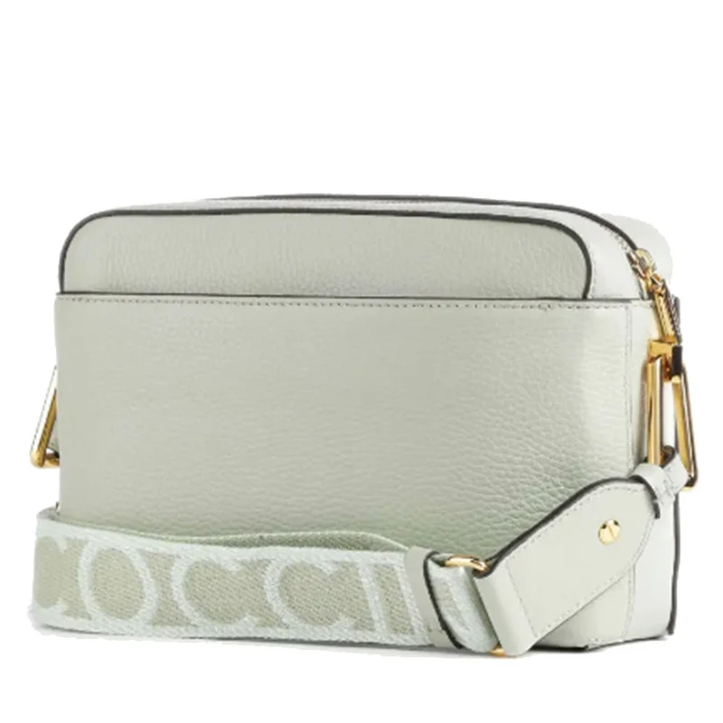 Borsa Donna a Tracolla chiusa con Zip COCCINELLE in Pelle Linea Liya Signature colore Celadon Green