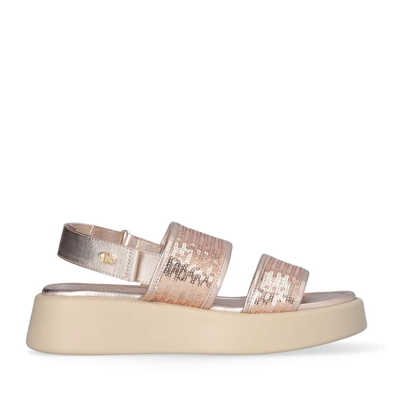 Sandali Platform LIU JO Amber 01 con Paillettes Rose Gold