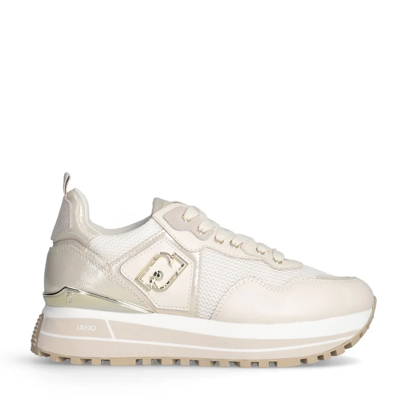 Sneakers Platform Donna LIU JO Maxi Wonder 01 in Pelle e Mesh Ivory