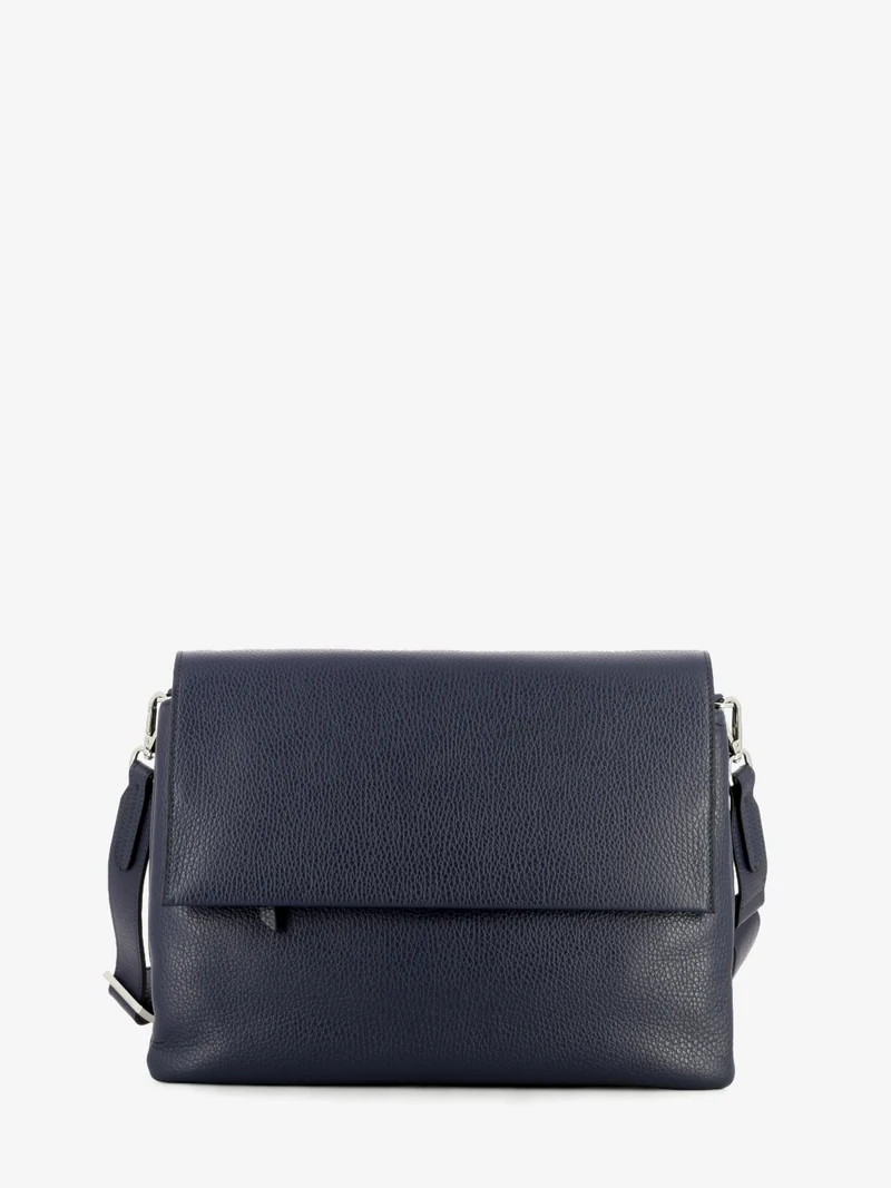Borsa Three in pelle navy