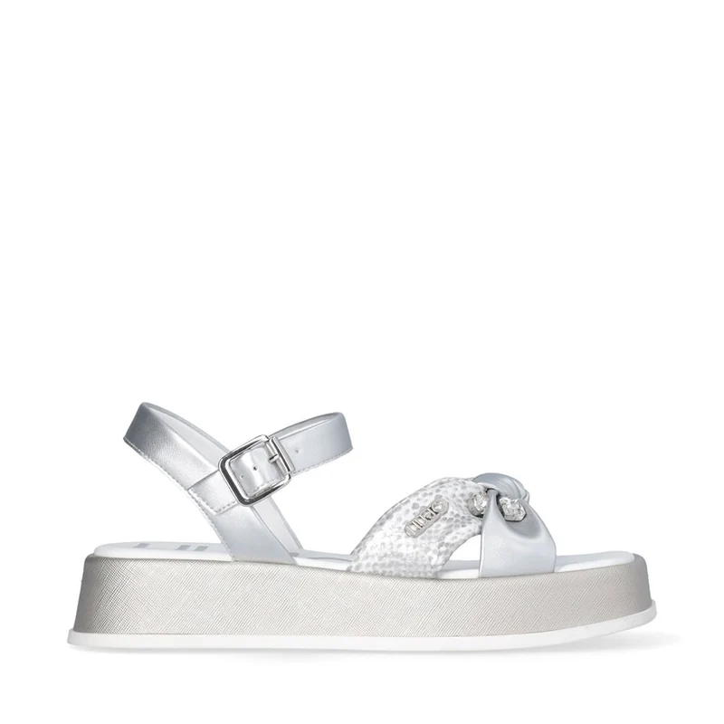 Sandali Platform LIU JO You 751 stampa Pitone Silver con Pietre Gioiello