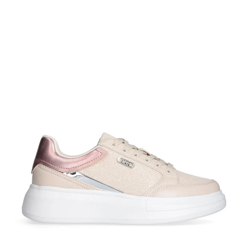 Sneakers Platform LIU JO Babol 03 in Shiny Mesh Beige