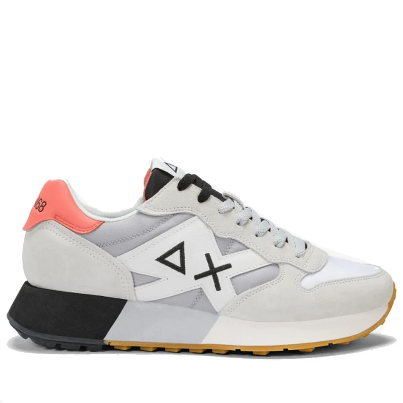 Scarpe Uomo Sun68 Sneakers Jaki 2.0 Bicolor Bianco - Grigio Chiaro