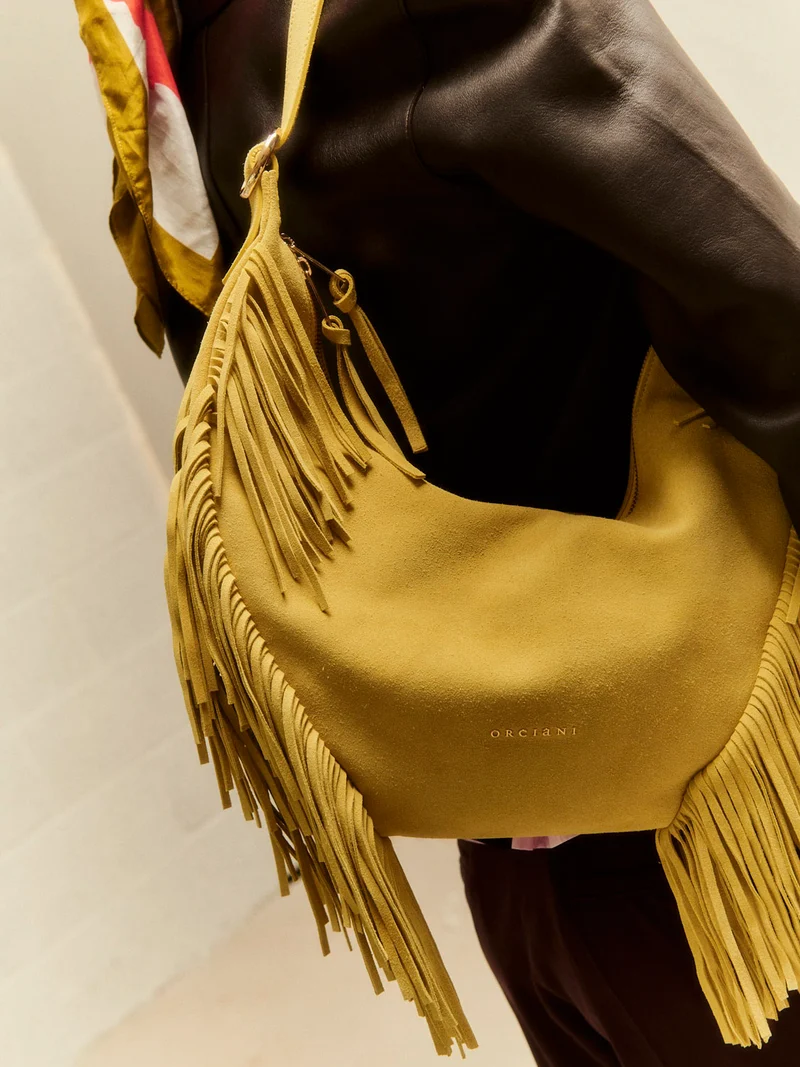 Borsa Isola Peach Fringe small cedro