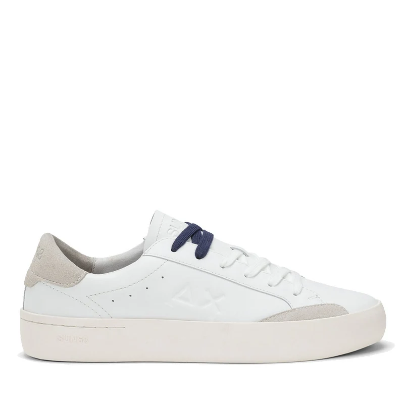 Sneakers Uomo Sun68 Street Leather in Pelle Bianca